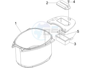 LX 150 4T USA drawing Helmet housing - Undersaddle