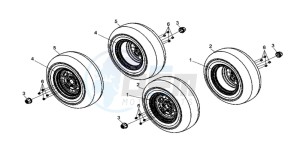 QUAD RAIDER 600 LONG CHASSIS drawing FRONT WHEEL / REAR WHEEL