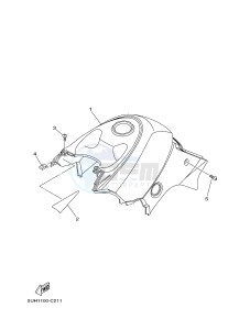 YFM350FWA YFM35FGD GRIZZLY 350 4WD (1NS8 1NS9) drawing SIDE COVER