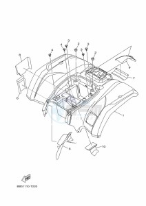 YFM450FWB KODIAK 450 (BJ5K) drawing REAR FENDER