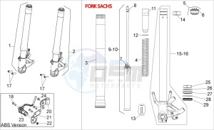 Shiver 750 drawing Front fork III