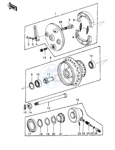 KDX 250 A [KDX250] (A1) [KDX250] drawing FRONT HUB_BRAKE