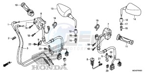 VFR1200XD CrossTourer - VFR1200X Dual Clutch 2ED - (2ED) drawing SWITCH/ CABLE/ MIRROR (VFR1200X)