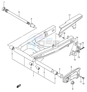 DL650 (E2) V-Strom drawing REAR SWINGING ARM (MODEL K5 K6)