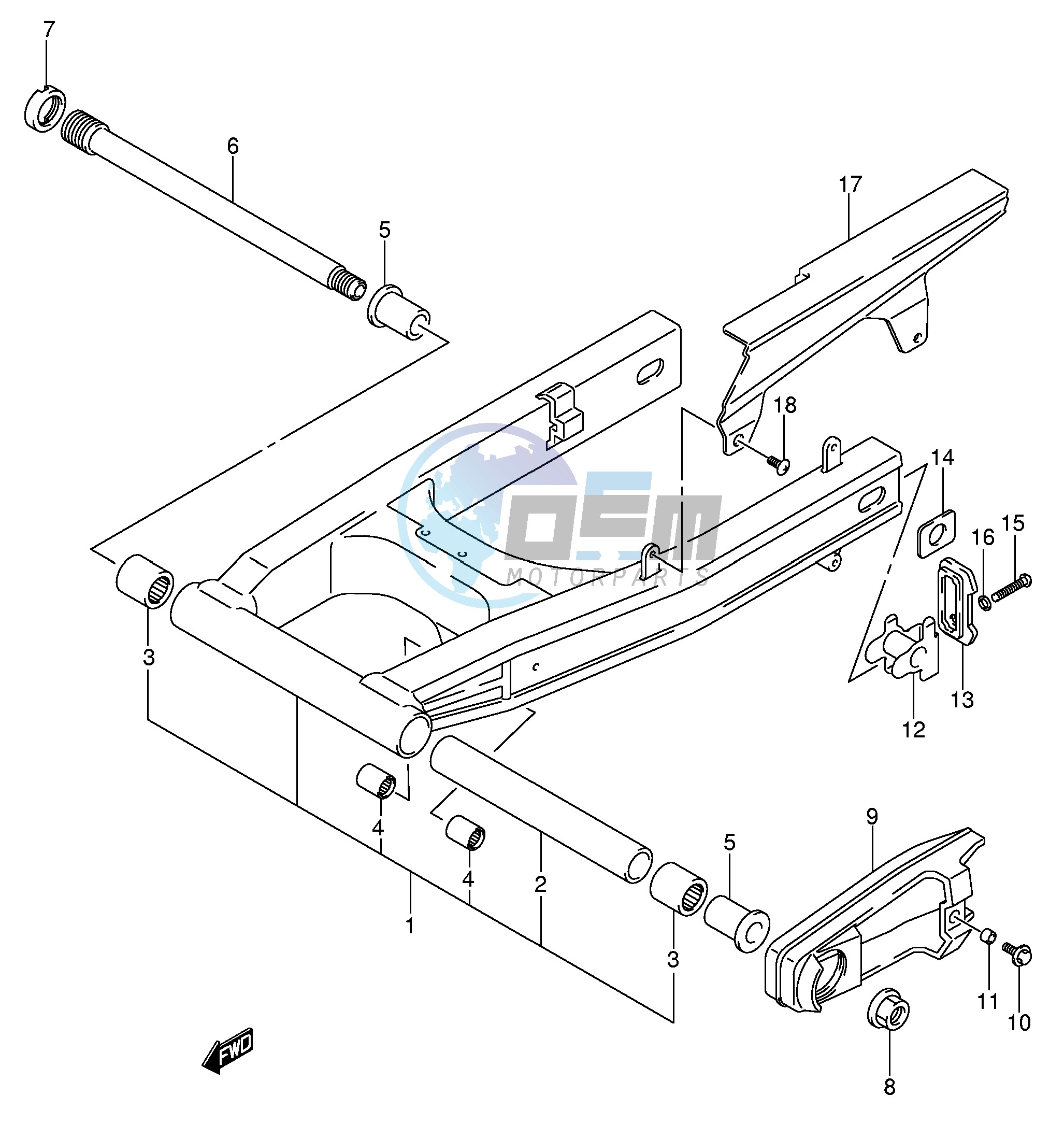 REAR SWINGING ARM (MODEL K5 K6)