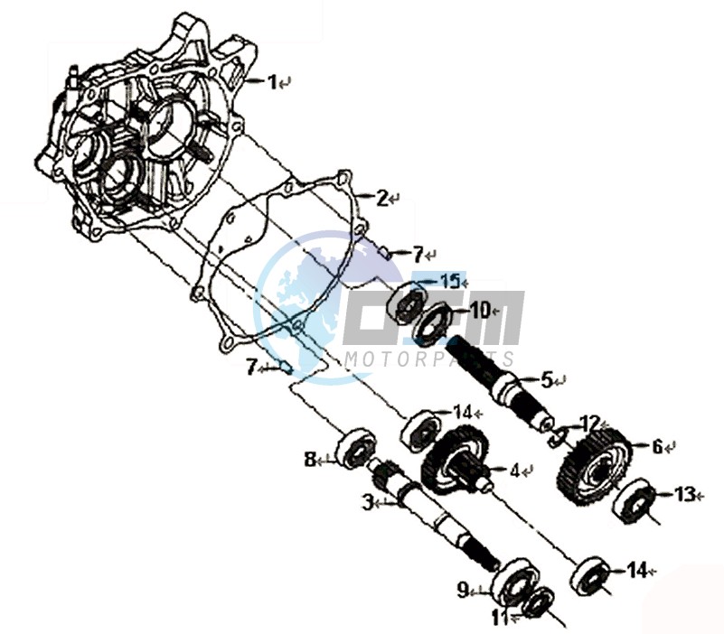 CRANKCASE - DRIVE SHAFT