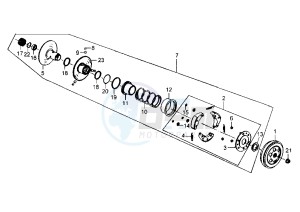 MIO - 50 cc drawing DRIVEN PULLEY