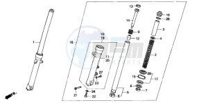 VF750C drawing FRONT FORK