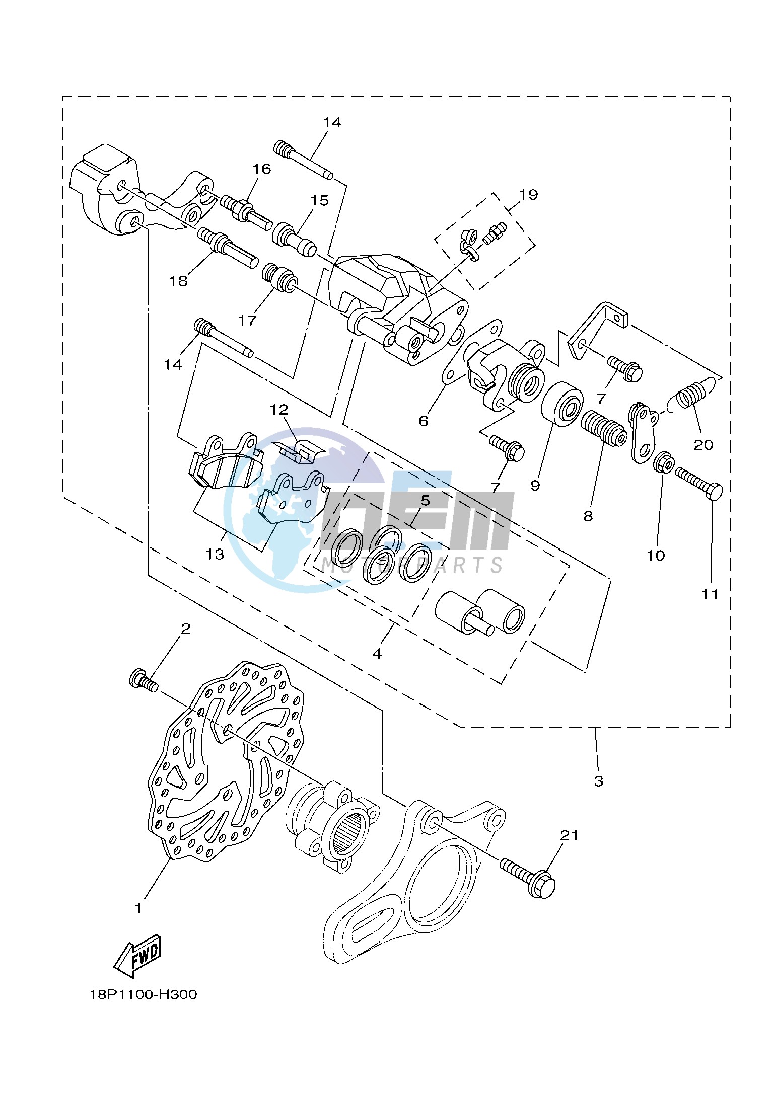 REAR BRAKE CALIPER