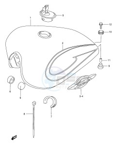 GZ250 (E1) drawing FUEL TANK (MODEL Y)