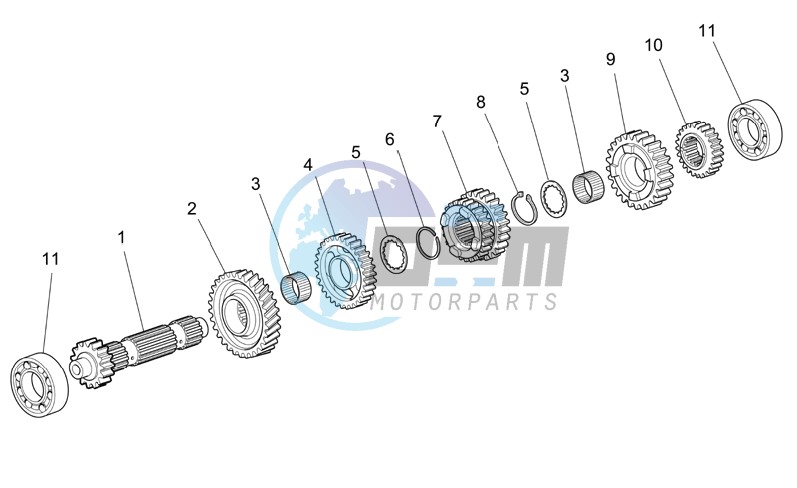 Primary gear shaft