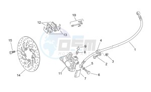 Scarabeo 50 2t (eng. Minarelli) drawing Front brake caliper