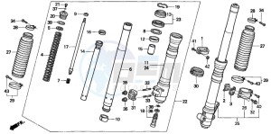 XR250R drawing FRONT FORK