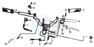 X'PRO 50 25KMH (L8) NL EURO4 drawing HANDLEBAR / BRAKE LEVERS /CABLES