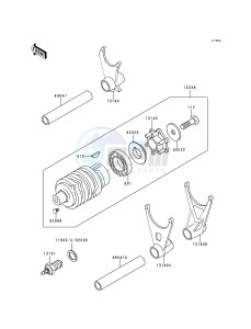 ZX 600 E [NINJA ZX-6] (E1-E3) [NINJA ZX-6] drawing GEAR CHANGE DRUM_SHIFT FORK-- S- -