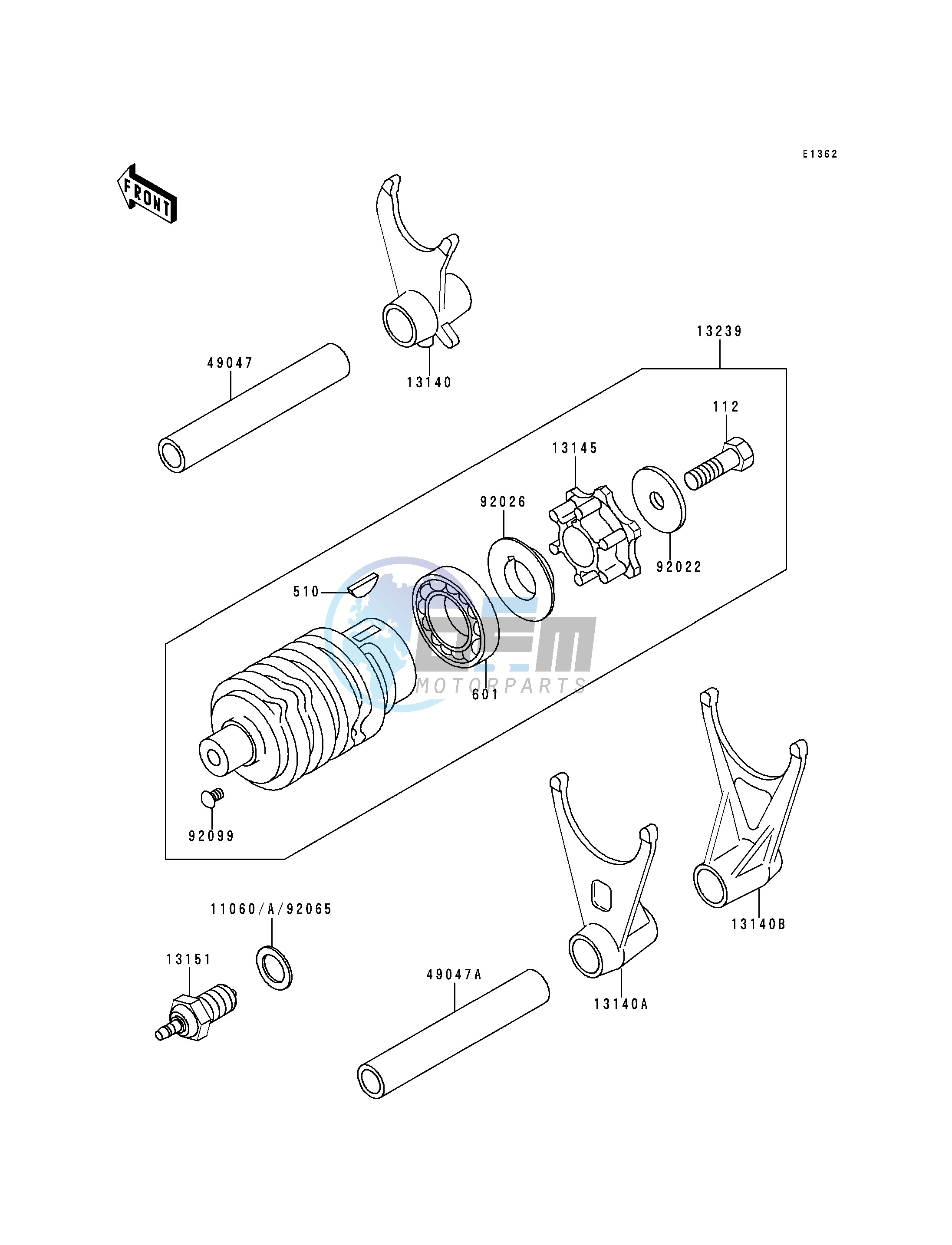 GEAR CHANGE DRUM_SHIFT FORK-- S- -