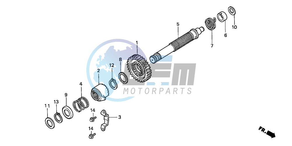 KICK STARTER SPINDLE