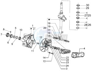 LX 50 4T U.S.A. drawing Steering column - Disc brake