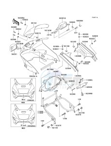 ZX 1100 E [GPZ 1100] (E1-E3) [GPZ 1100] drawing COWLING -- ZX1100-E2_E3- -