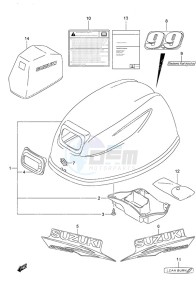 DF 9.9B drawing Engine Cover