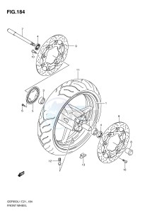 GSF650 (E21) Bandit drawing FRONT WHEEL (GSF650SUAL1 E21)