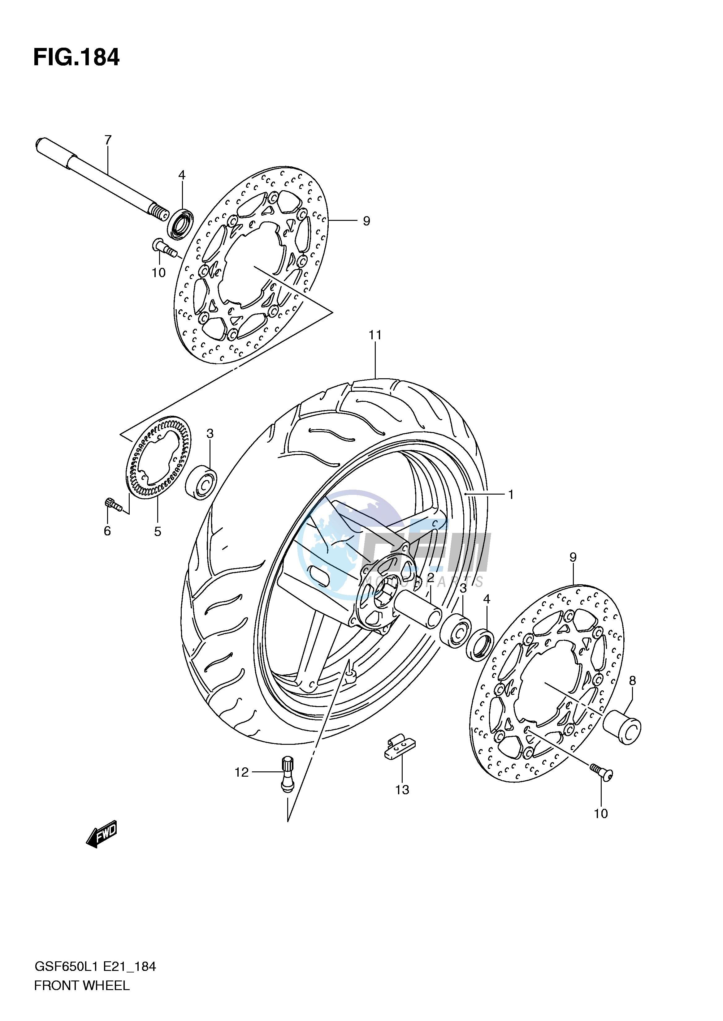 FRONT WHEEL (GSF650SUAL1 E21)