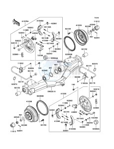 MULE 3010 DIESEL 4x4 KAF950B7F EU drawing Rear Hub