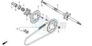 TRX400EX FOURTRAX 400 EX drawing REAR WHEEL AXLE/ DRIVE CHAIN