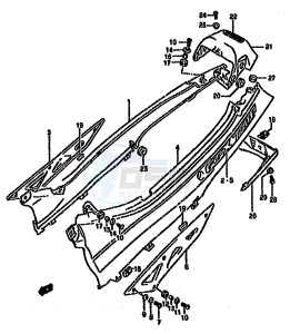 GSX750F (K-T) drawing FRAME COVER (MODEL M)