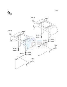 MULE 3010 DIESEL 4x4 KAF950-B3 EU drawing Rear Fender(s)