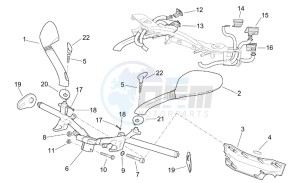 Leonardo 250 st (eng. Yamaha) drawing Handlebar - Controls