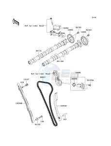 KRF 750 F [TERYX 750 4X4 NRA OUTDOORS] (F8F) C8FA drawing CAMSHAFT-- S- -_TENSIONER