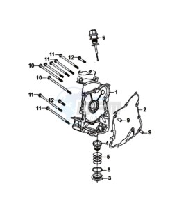 JET 14 125I/X8A L7 drawing CRANKCASE RIGHT / START MOTOR