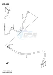 AN650 (E3-E28) Burgman drawing REAR BRAKE HOSE (AN650L1 E3)