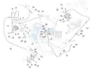 Medley 125 4T ie ABS E4 (EMEA) drawing Brakes pipes - Calipers (ABS)