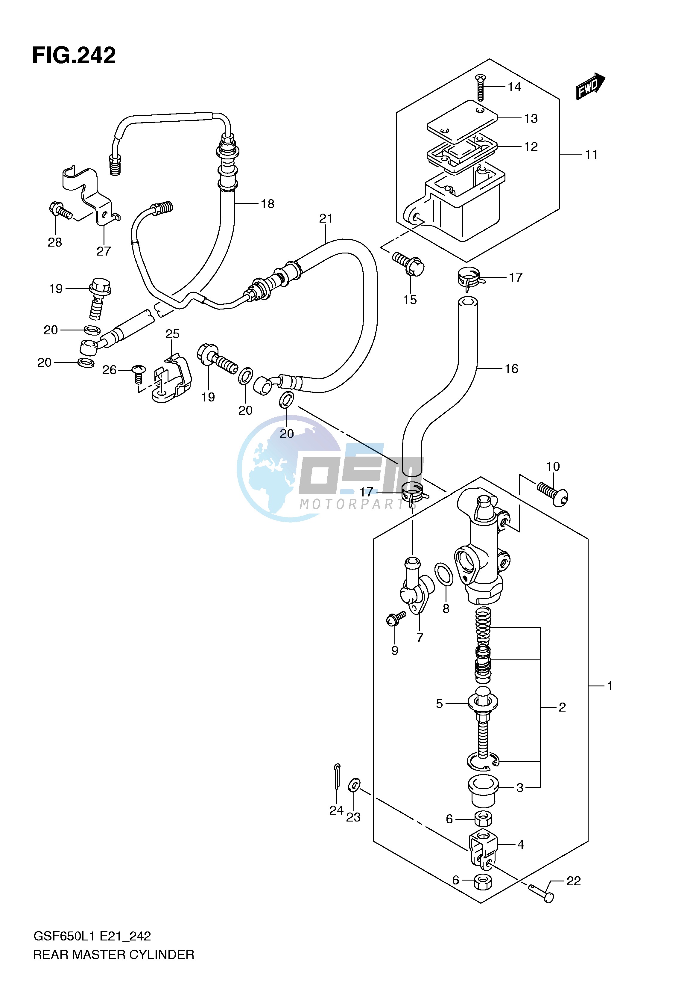 REAR MASTER CYLINDER (GSF650UAL1 E21)