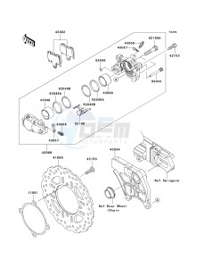 KRF 750 F [TERYX 750 4X4 NRA OUTDOORS] (F8F) C9F drawing REAR BRAKE