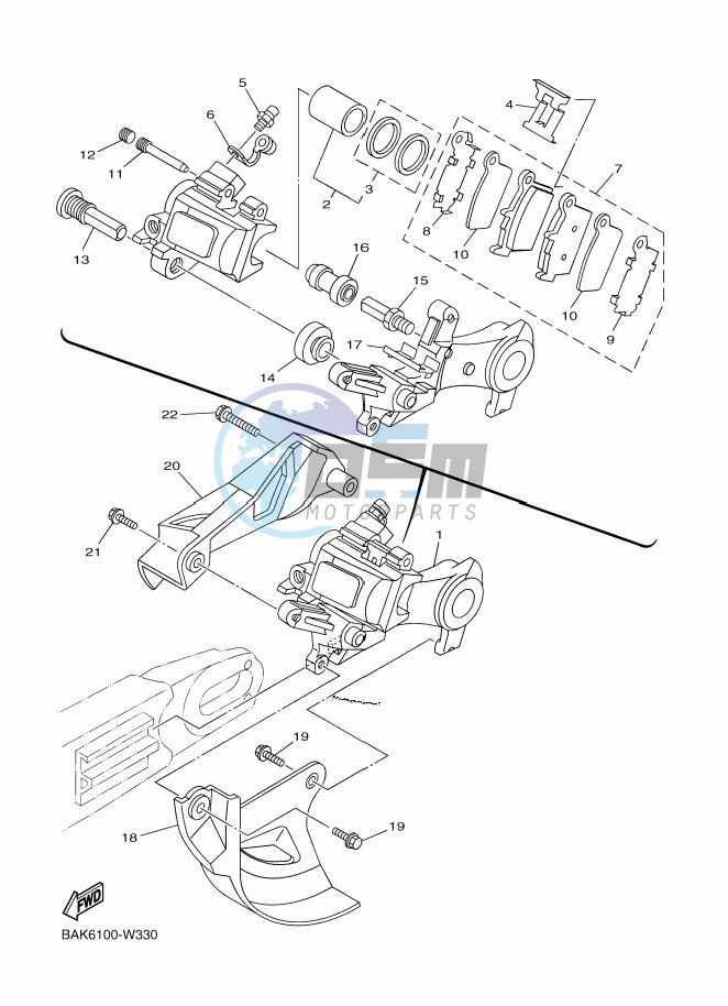 REAR BRAKE CALIPER