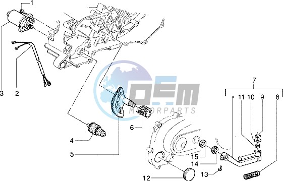 Starting motor-starter lever