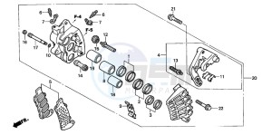 VFR800FI drawing R. FRONT BRAKE CALIPER