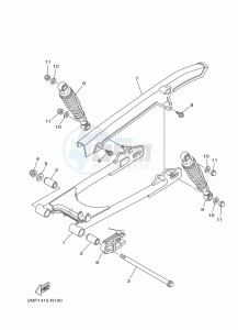 YBR125E YBR125 (BN9C) drawing REAR ARM & SUSPENSION