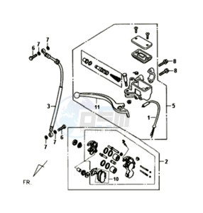 FIDDLE II 50 drawing BRAKE CALIPER FOR / BRAKE LEVER / BRAKE LINES