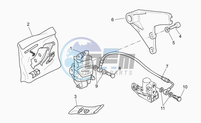 Rear brake caliper