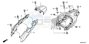 VFR1200XE CrossTourer - VFR1200X 2ED - (2ED) drawing REAR COWL/CARRIER