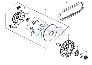 JOYRIDE - 150 cc drawing DRIVING PULLEY