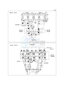 ZX 1000 D [NINJA ZX-10R] (D6F-D7FA) D7F drawing CRANKCASE BOLT PATTERN