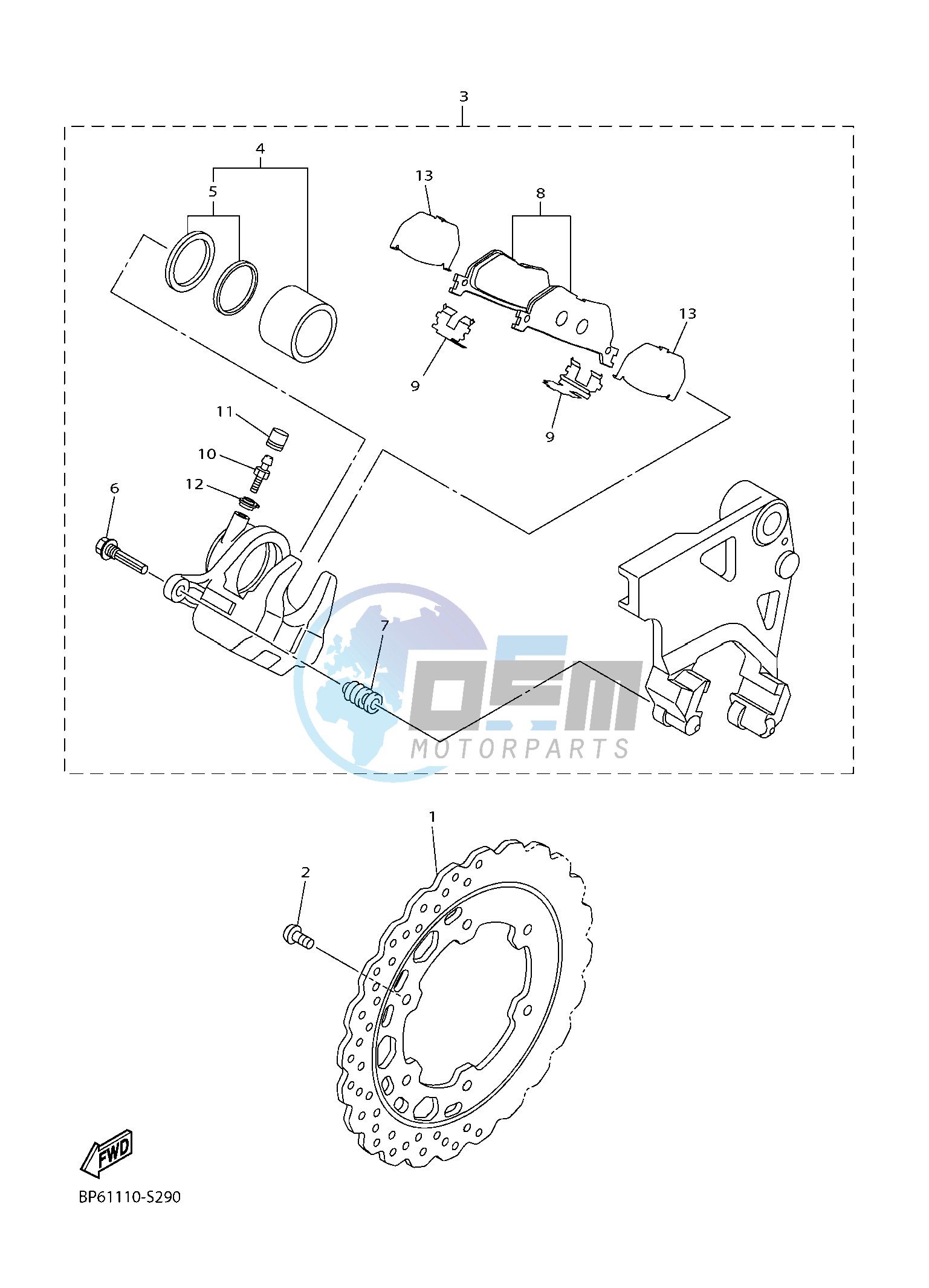 REAR BRAKE CALIPER