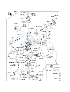 KLX 450 A [KLX450R] (A8F-A9F) A8F drawing CARBURETOR