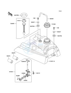 KLF250 KLF250A7F EU GB drawing Fuel Tank