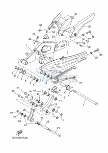 TRACER 700 MTT690-A (B0K2) drawing REAR ARM